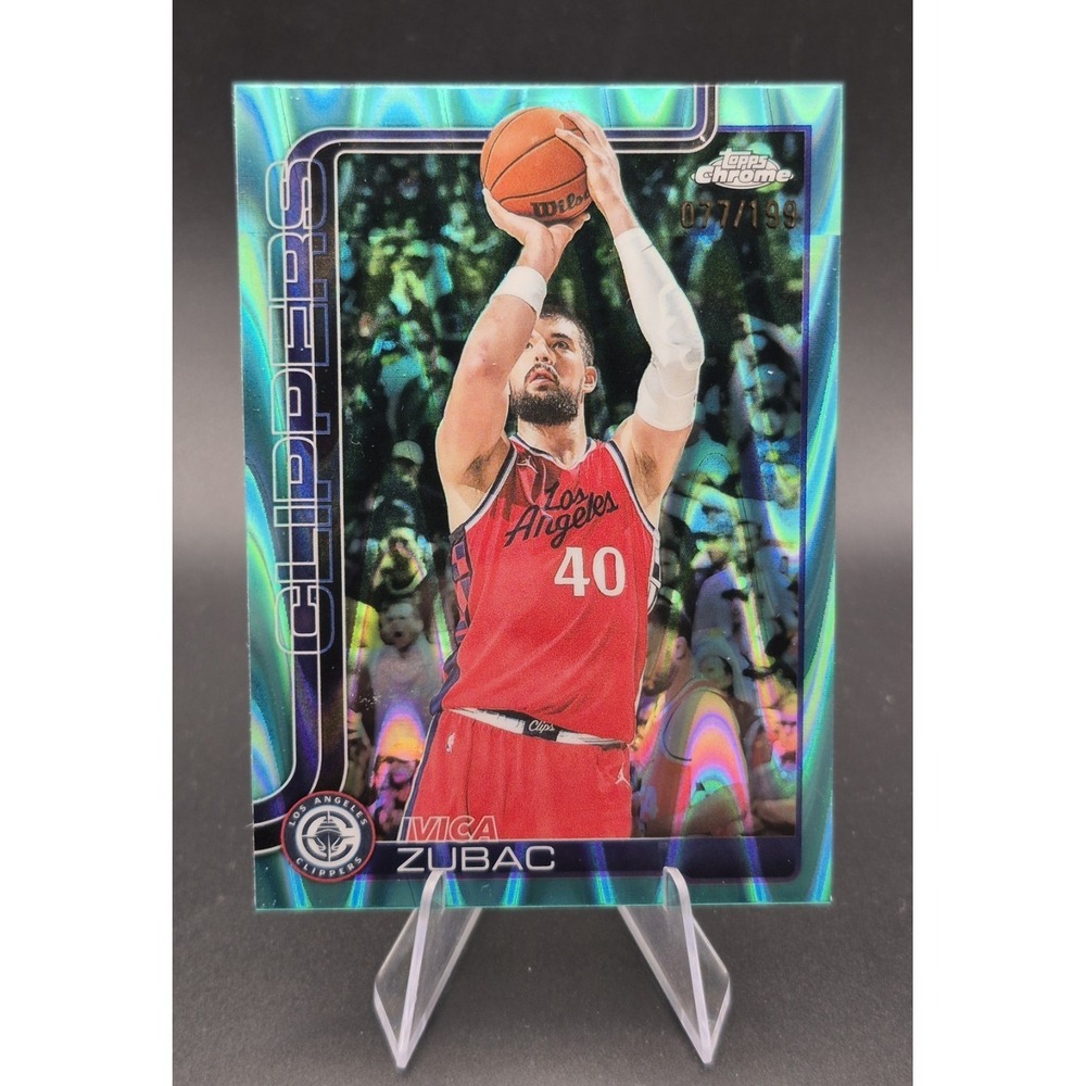 2025-26 Topps Chrome Ivica Zubac #63 Aqua Raywave Refractor /199 L.A. Clippers